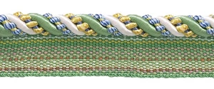 Green Gold Blue 4/16" Decorative Lip Cord Mountain Spring [By The Yard] - Picture 1 of 1