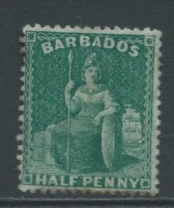 BARBADOS 1874 SG65 1/2d deep green - perf 14 wmk large star mount mint cat 60£ - Bild 1 von 2