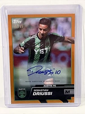 2023 Topps Major League Soccer Orange Foil Auto Sebastian Driussi Austin 16/25 - Image 1 of 3