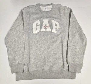 GAP Original Arch Logo Crew Neck Sweatshirt 'Grey' - Size Large - NEW W/ TAGS - Picture 1 of 3