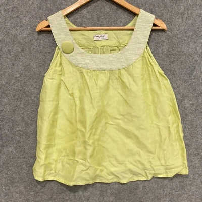 Camiseta sin mangas Peace Angel para mujer talla pequeña verde seda algodón 41004 Foto 1 de 4