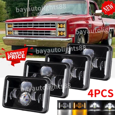 Fit 1981 1982 1983 1984 1985 1986 for Chevy C10 Truck 4pc 4X6" LED Headlights - Image 1 of 4