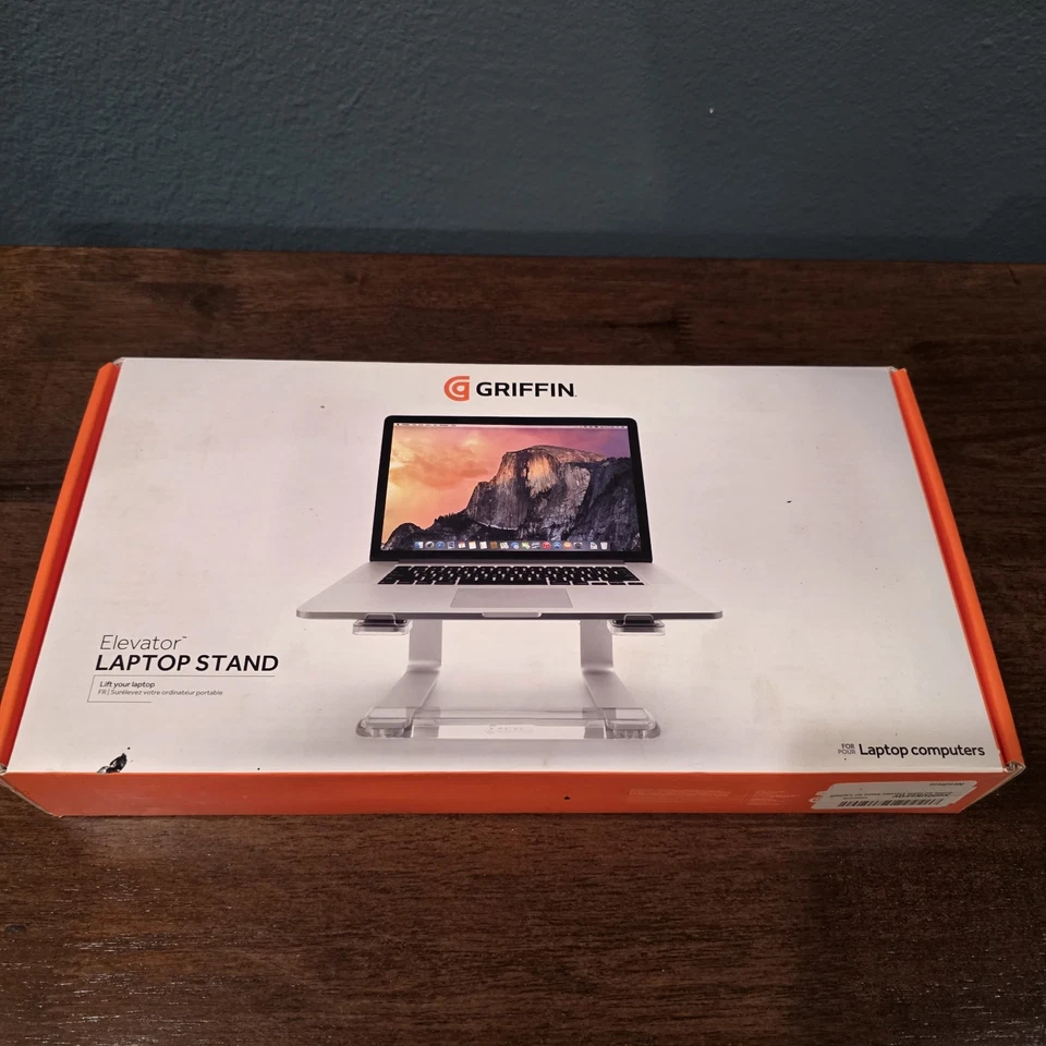 NUEVO Elevador Griffin Soporte para Computadora Portátil Aluminio Escritorio Elevador Plateado Foto 1 de 2