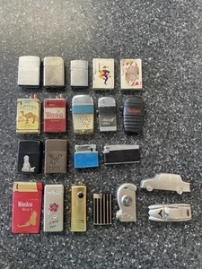 Lot of 21 Pocket Cigarette Lighters - Assorted Brands - Untested - Need Fluid - Picture 1 of 6