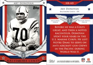 2008 Topps Honor Roll Art Donovan #HR-AD Baltimore Colts/US Marines - Picture 1 of 4