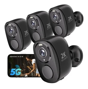 Rraycom 4er Pack 2K Wireless Outdoor Überwachungskameras 5G/2.4G WiFi batteriebetrieben - Bild 1 von 11