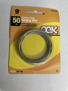 OOK 9' Professional Picture Frame Hanging Wire 50 lb Stainless Steel - Picture 1 of 2