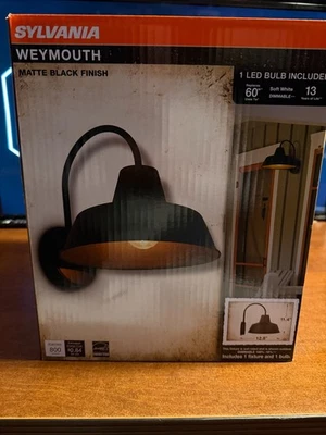 Sylvania Weymouth 6.5W Antique Black Outdoor Barn Light Sconce w/ LED Bulb - Image 1 of 2