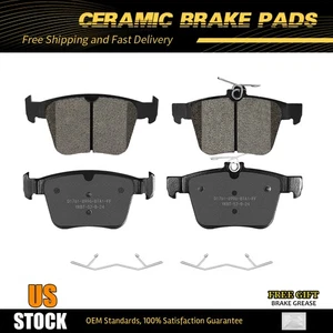 Rear Ceramic Disc Brake Pads for Audi A3 Quattro S3 VW Golf R Jetta w/ Hardware - Picture 1 of 6