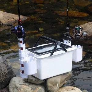Soporte de caña de pescar enfriador de pesca caja de aparejos soporte de caña desmontable ajustable - Imagen 1 de 11