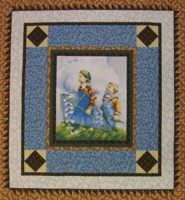 Cometa voladora RJR Thimbleberries con panel raro para niños cubierta historia 100 % tela de algodón Foto 1 de 2