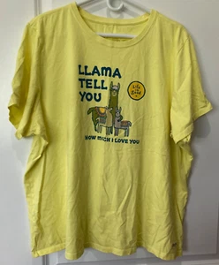 Life is good Crusher T-Shirt Damen 3XL Lama Tell You gelb Mama Baby Liebe - Bild 1 von 6