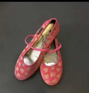 Bailarina Moschino de gamuza/cuero Mary Jane planas diseño corazón niñas jóvenes 4,5 - Imagen 1 de 9