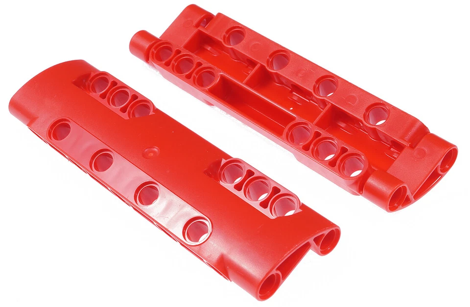 LEGO Technik - 2 Panel gebogen 11x3 rot mit 10 x Pinloch / 11954 NEUWARE - Bild 1 von 1