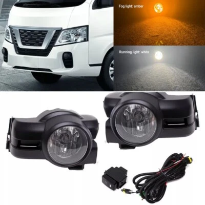 LED Amber Front Fog Lamp w/White DRL For Nissan NV350 Urvan 14-17 / Urvan 11-13 - Imagem 1 de 4