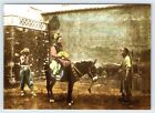 Young Woman Riding A Donkey 1887 Image China Qing Dynasty 4x6 Postcard AF520