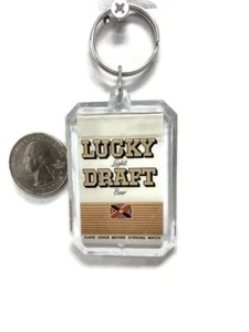 Schlüsselanhänger umfunktioniert Vintage Streichholzschachtelhülle Glückslicht Bier vom Fass  - Bild 1 von 2