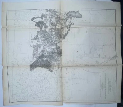 Mapa de encuesta de EE. UU. 1855 Valley of Mud Lakes Jefferson Davis F.W. Egloffstein RARO Foto 1 de 4
