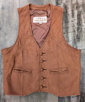 VTG 70s Colorado Trading Co Hippie Soft Leather Distressed Vest Small M "42" USA - Image 1 of 4