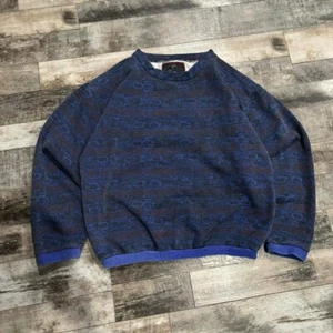 RARE Vintage 90s Quicksilver AOP Aztec Crewneck Sweater Size Medium - Picture 1 of 3