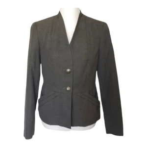 Signature Larry Levine Olive Green Jacket Women Size 6 2-Button Blazer Business - Picture 1 of 10