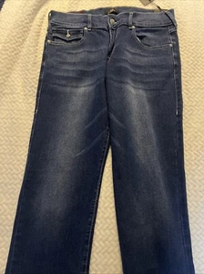 TRUE RELIGION MENS RICKY Flap STRAIGHT BLUE JEANS Medium Flake 32/34 NWT - Picture 1 of 17
