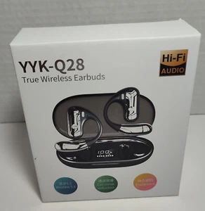 True Wireless Earbuds White/Silver YYK-Q28 Open Ear Headphones - Picture 1 of 3