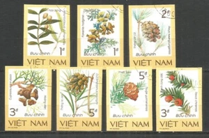 Vietnam 1986 used stamps Michel # 1760-66 U imperf. fir cone - Picture 1 of 1