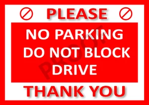 No Parking do not block drive Metal Sign Waterproof Red Security Warning Gift - Picture 1 of 1