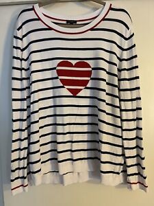 Talbots Womens Red White and Blue LS Cotton Blend Sweater JULY 4th!!  Size 3X