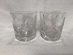 GG77 Vintage Gorham Old Circa Mid Century Cut Crystal Tumblers Pair For Gift - Picture 1 of 5
