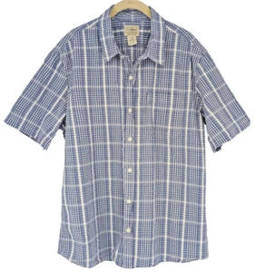Camisa L L Bean Para Hombre Grande "Ligeramente Ajustada" Azul Blanco Algodón a Cuadros - Imagen 1 de 10