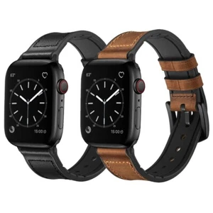 Correa de cuero genuino para Apple Watch para iWatch Ultra 2 Series 10 9 8 7 6 5 SE - Imagen 1 de 8