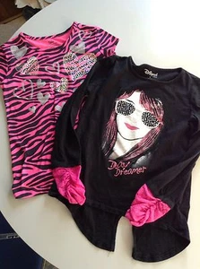 justice size 14 top shirt  and Disney XL black shirt Day Dreamer - Picture 1 of 8