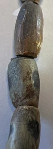Brown carved tube BUFFALO HORN BEADING BEADS 12x8MM 1 Strand Pictured 32 Beads - Picture 1 of 11