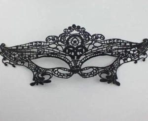 Pretty Black Lace Eye Mask: Party/Fancy Dress/Masquerade: UK Seller - Picture 1 of 7