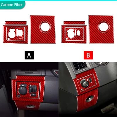 Cubierta de interruptor de maletero y faros de fibra de carbono roja para Dodge Magnum Charger 2008-10 Foto 1 de 4