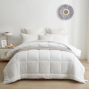 down Alternative Comforter with Corner Tabs - All Season Quilted Twin Size 240 G - Picture 1 of 12