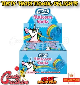 VIDAL Unicorn Rolla Belta Sugar Coated Strawberry Flavour Belts - Full box of 24 - Picture 1 of 1