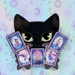 Loungefly Disney Hocus Pocus Tarot GIANT Limited Edition Binx cat sliding pin LE - Picture 1 of 10