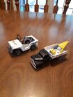 Vintage Tin Friction Police Tow Truck & Police Jeep