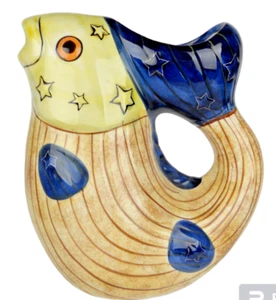 Jarra estrellas y rayas Carol Endres artista folclórico estadounidense "American Fish" nueva - Imagen 1 de 10