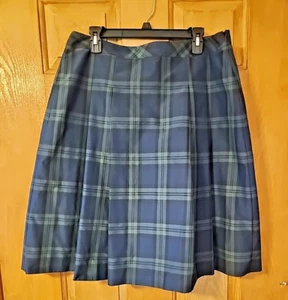 RSVP talbots Green Blue Black Plaid Tartan Skirt 14 Cosplay Lined Black Watch - Picture 1 of 7