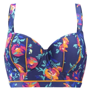 Neu mit Etikett Panache Cleo Bademode Cassie Longline-Bikinioberteil CW0153 Blumendruck 32D - Bild 1 von 5