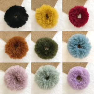 Women Sweet Fluffy Faux Fur Scrunchie Elastic Hair Ring Rope Ties Accessor 🔥 - Picture 1 of 24