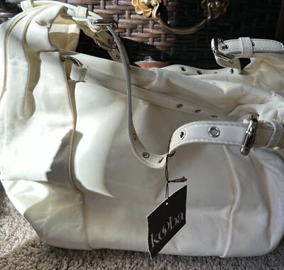 Kooba Tess White Leather Shoulder  Hobo Tote Bag MSR $575 - Image 1 of 4