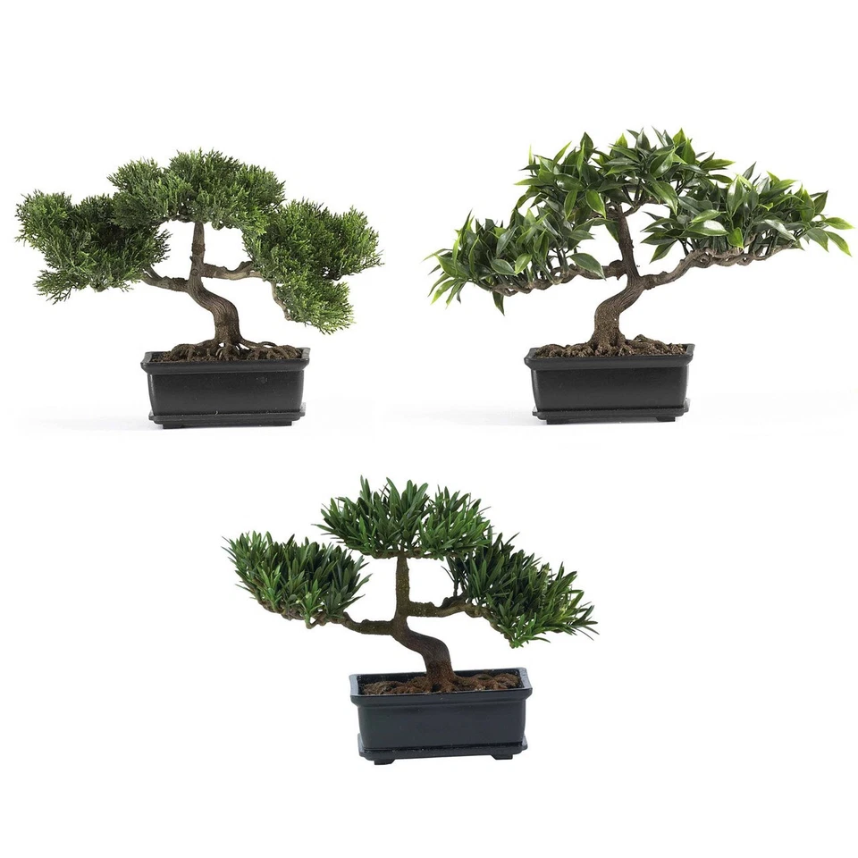 12" Bonsai Artificial Fake Silk Tree Collection - (Set of 3) - Image 1 of 1