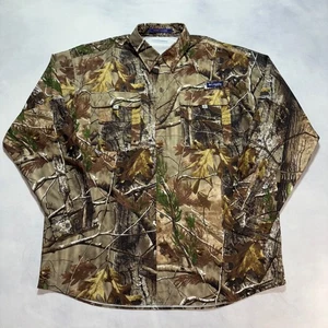 Columbia PFG Fishing Shirt Men's L Super Bahama Realtree Camo Vented Omni-Shade - Picture 1 of 11