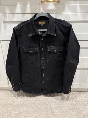 IHSH-362-BLK - 16 oz Camisa de mezclilla sin ribete CPO - Supernegra (se desvanece a gris) Foto 1 de 4