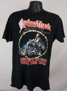 Camisa Judas Priest 1984 Gira Mundial Para Hombre Pequeña Negra Gráfica Camisa Nueva - Imagen 1 de 3